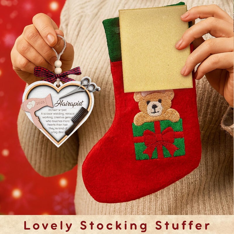 TEEBIM Hairdresser Gifts for Women - Hairdresser, Hair Stylist Ornaments, Barber, Beautician, Cosmetology Ornaments - Gifts for Hairdressers Female, Hair Dresser, Cosmetologist - Wood Beauty Ornament - Image 5